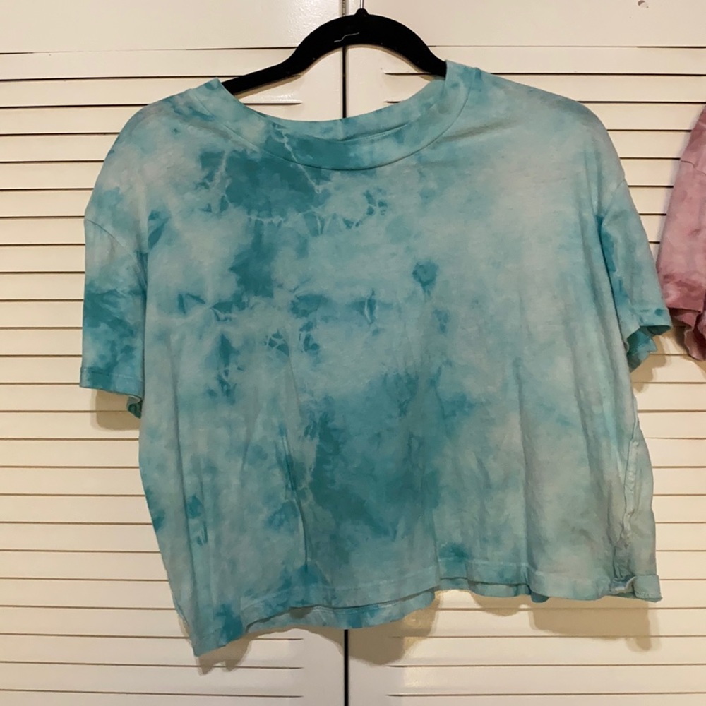 Alternative Apparel Blue Tie Dye Crop